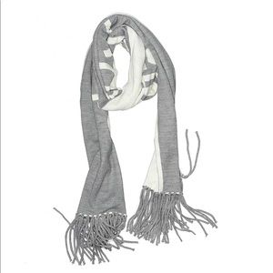 Calvin Klein reversible gray and white logo scarf